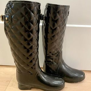 Hunter High Gloss Quilted Waterproof Rain Boot